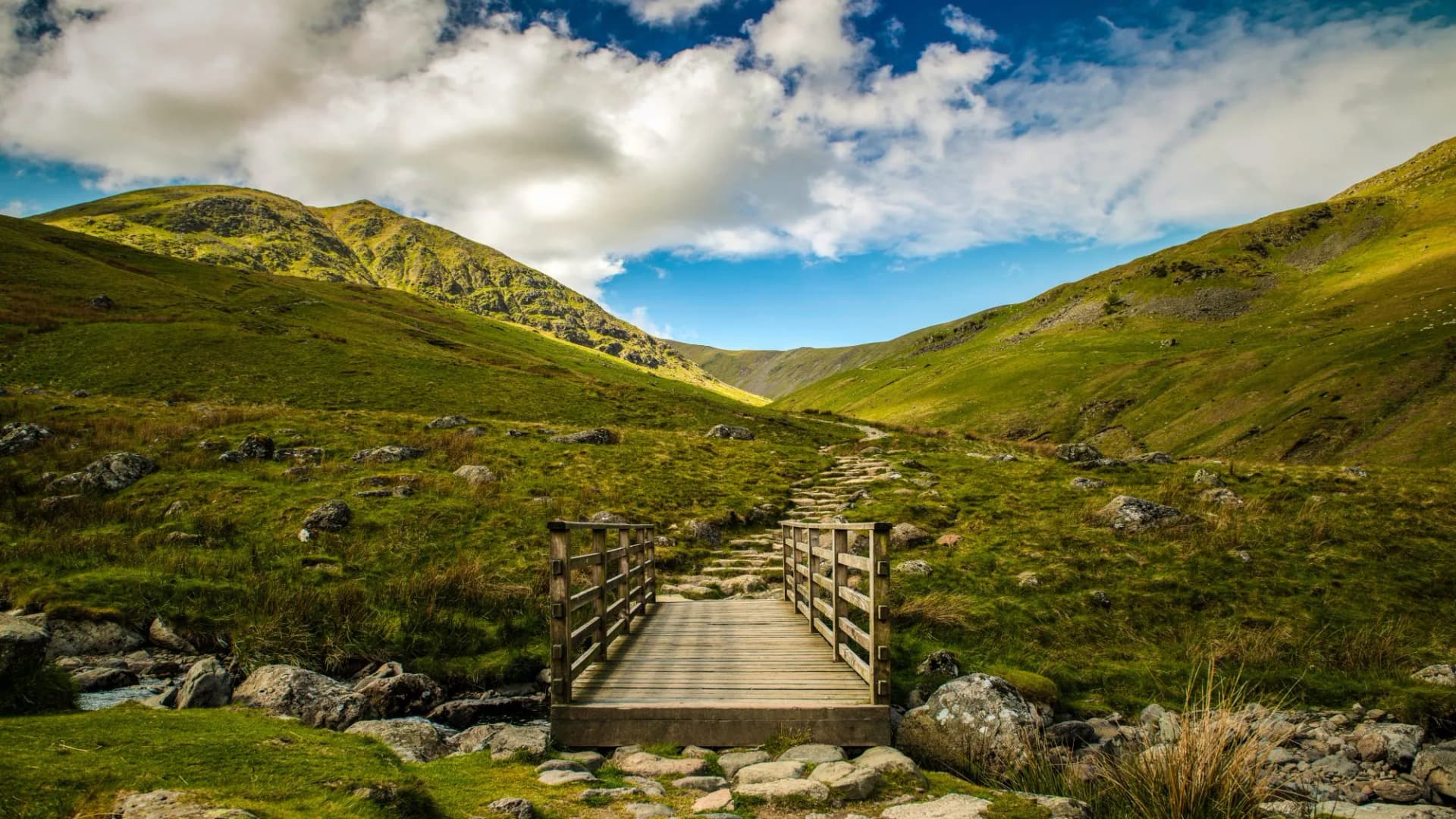 The path to Helvellyn from Glenridding, Lake District, Cumbria.