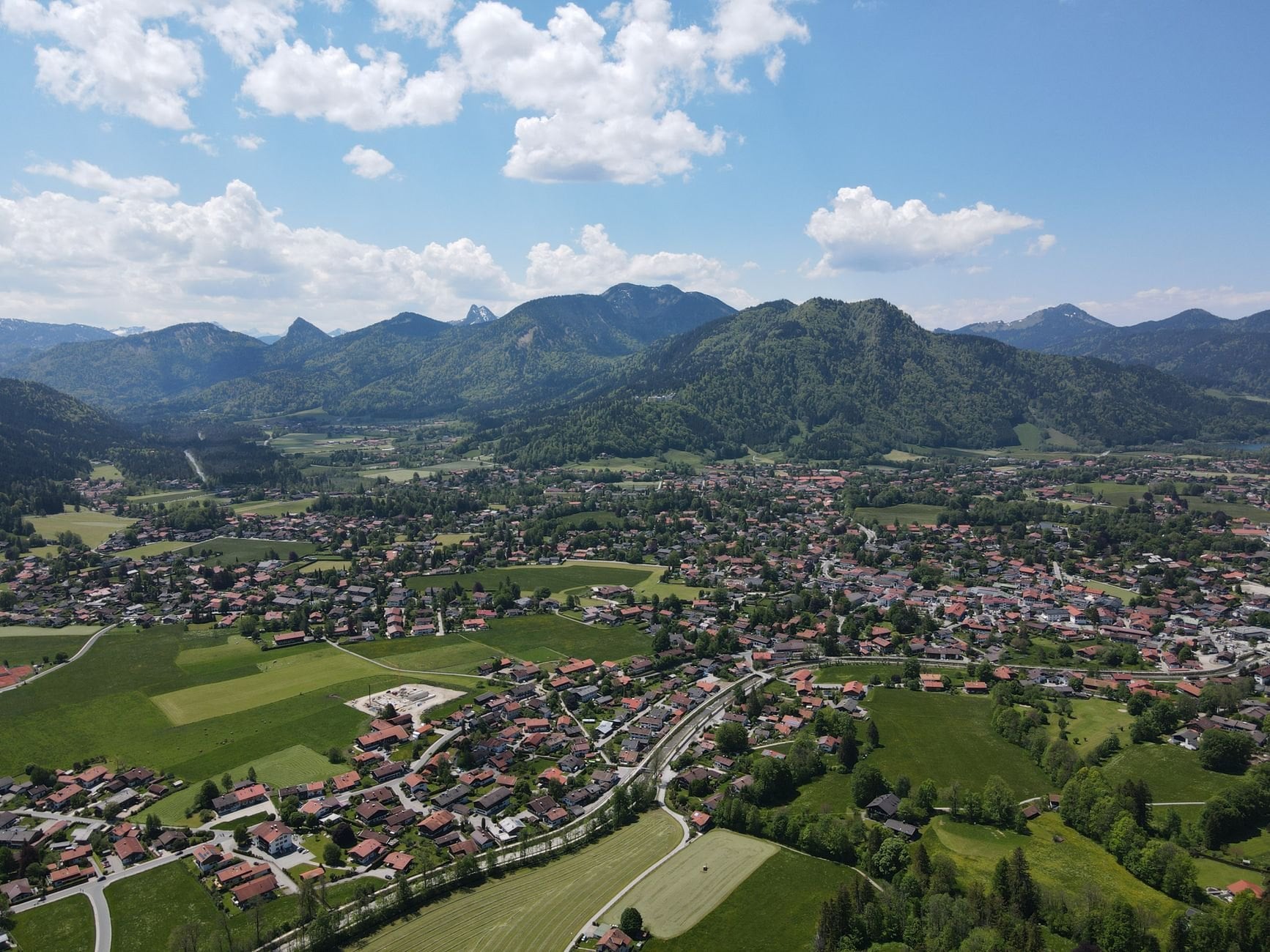 Wooded ridges and Alpine foothills above Tegernsee in Bavaria