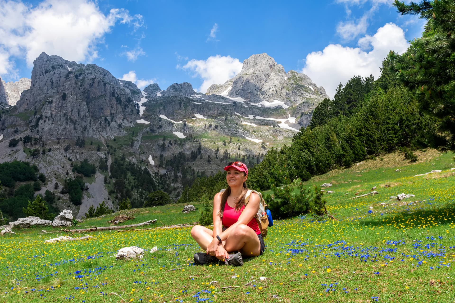 Hiking at incredible and extreme Albanian Alps. Mountains on the north Albania
