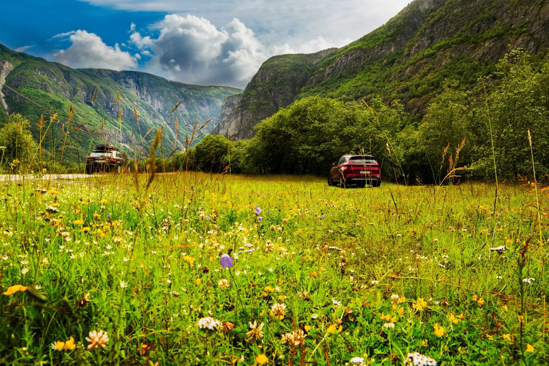 The road from Aurland to Oslo. Aurland - Hol. Scenic road