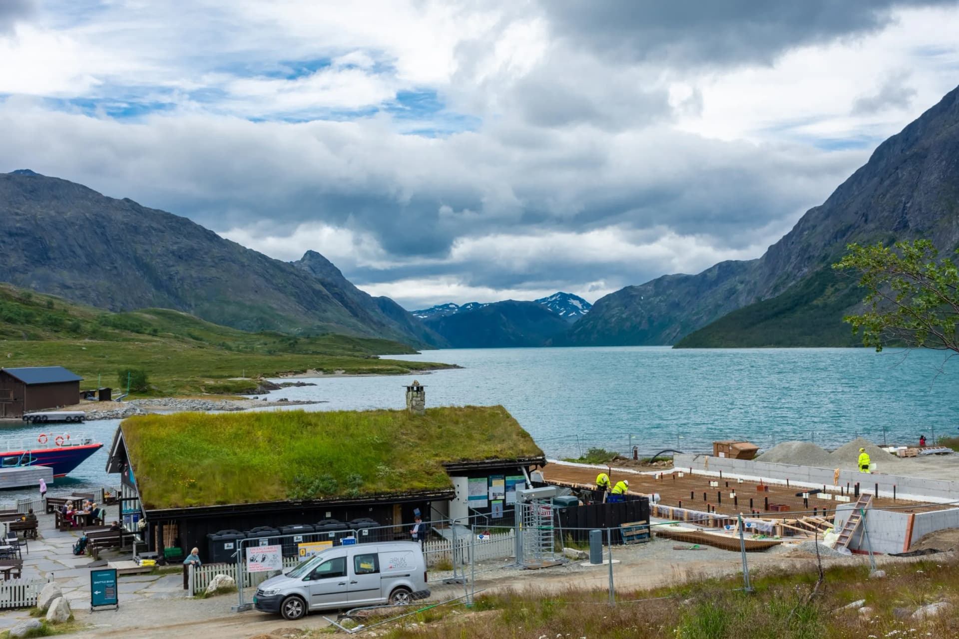 The Gjendesheim lodge, starting point of the hike to Besseggen Ridge in Jotunheimen National Park, Norway