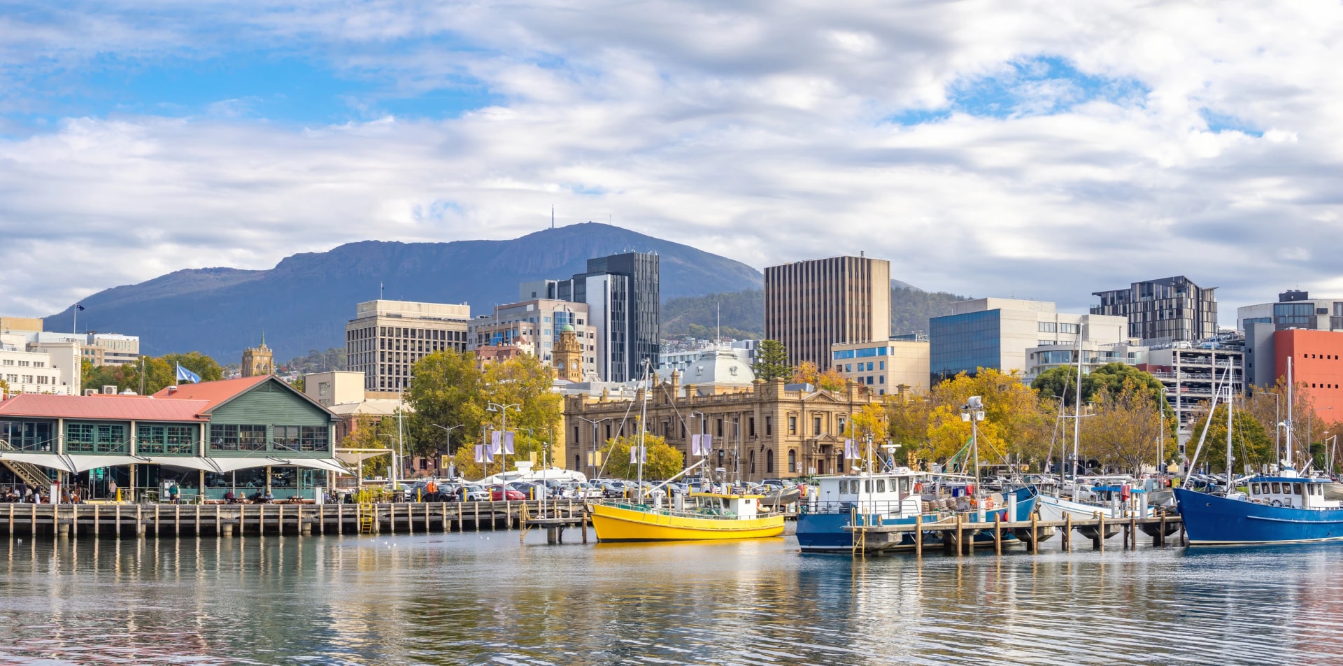 Hobart waterfront and Mount Wellington