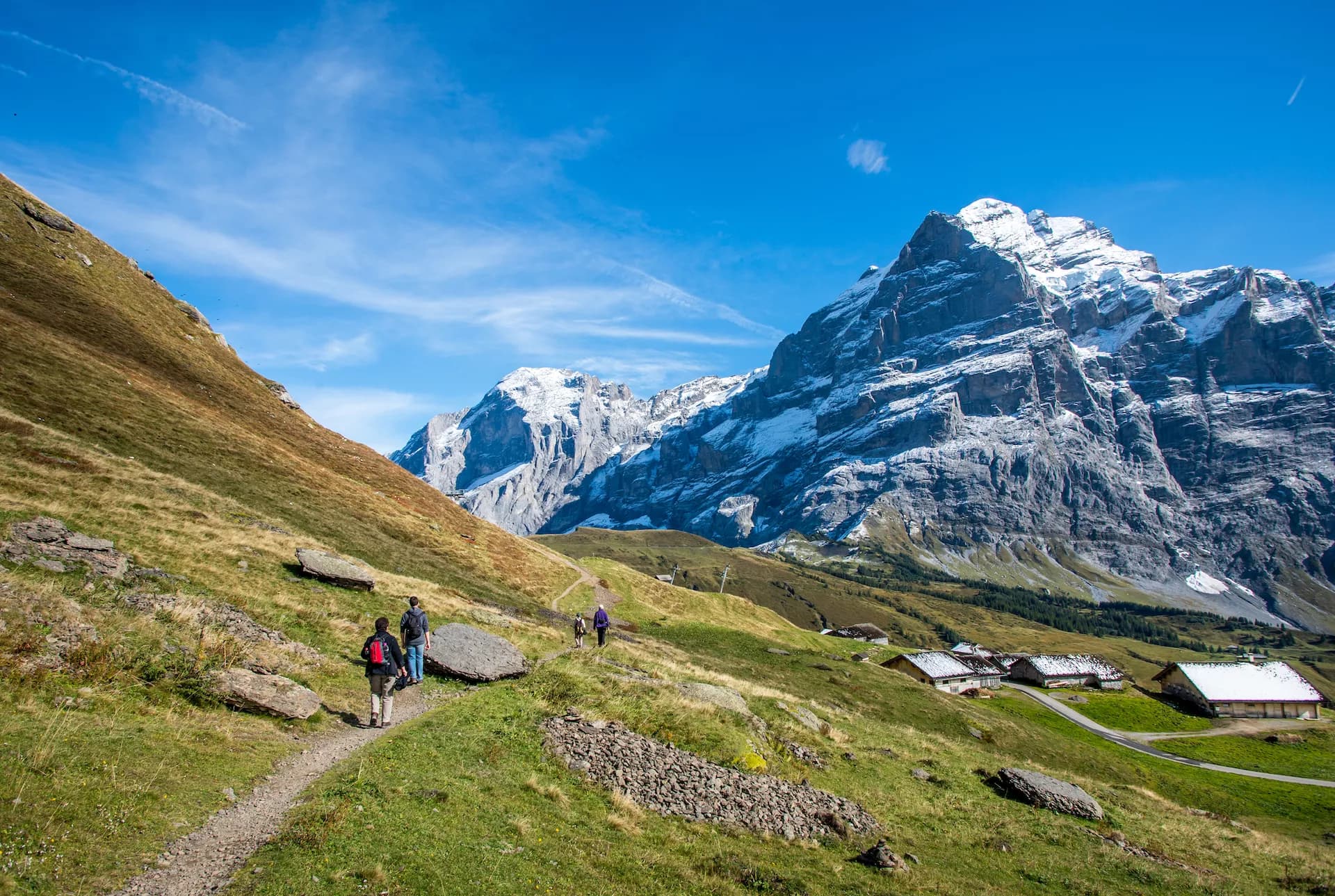 View of pass way from the first top station to Grosse Scheidegg above Grindelwald